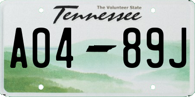 TN license plate A0489J