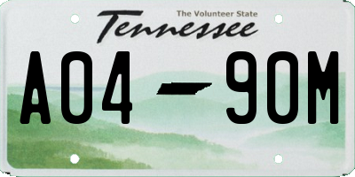 TN license plate A0490M