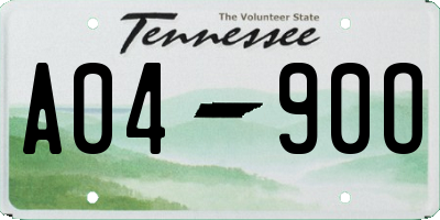 TN license plate A0490O