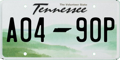 TN license plate A0490P