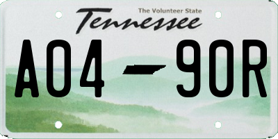 TN license plate A0490R