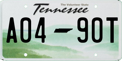 TN license plate A0490T