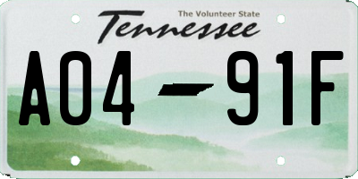 TN license plate A0491F