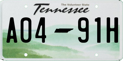 TN license plate A0491H