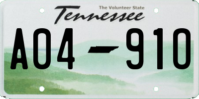 TN license plate A0491O