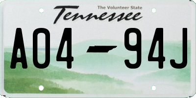 TN license plate A0494J