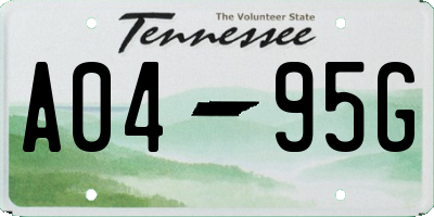TN license plate A0495G