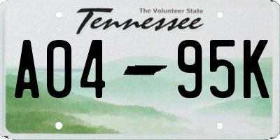 TN license plate A0495K