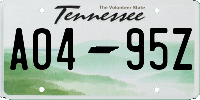 TN license plate A0495Z