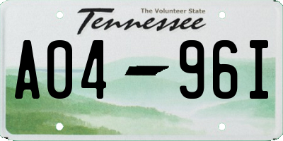 TN license plate A0496I