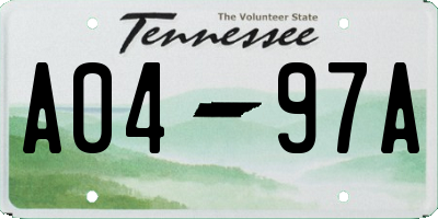 TN license plate A0497A