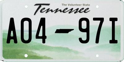 TN license plate A0497I