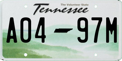 TN license plate A0497M