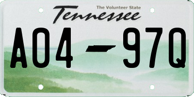 TN license plate A0497Q