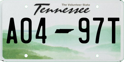 TN license plate A0497T