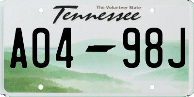 TN license plate A0498J