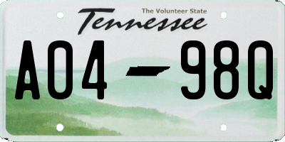 TN license plate A0498Q