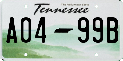 TN license plate A0499B