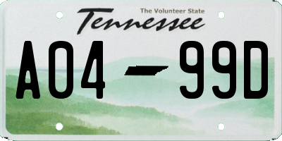 TN license plate A0499D