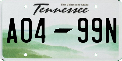 TN license plate A0499N
