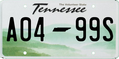 TN license plate A0499S