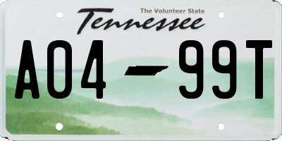 TN license plate A0499T