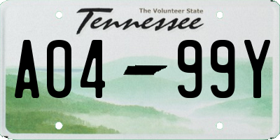 TN license plate A0499Y