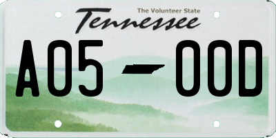 TN license plate A0500D