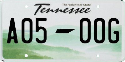 TN license plate A0500G