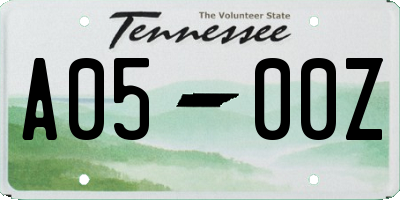 TN license plate A0500Z