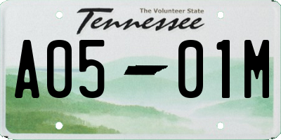 TN license plate A0501M