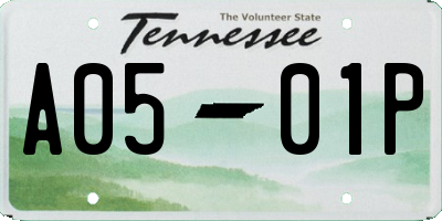 TN license plate A0501P