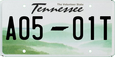 TN license plate A0501T