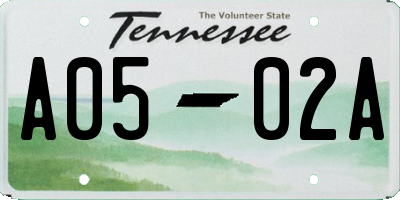 TN license plate A0502A