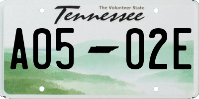 TN license plate A0502E