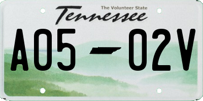 TN license plate A0502V