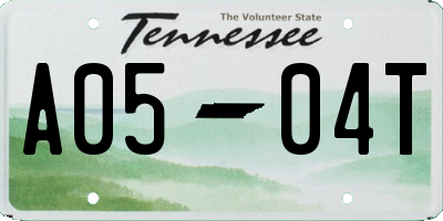 TN license plate A0504T