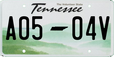 TN license plate A0504V