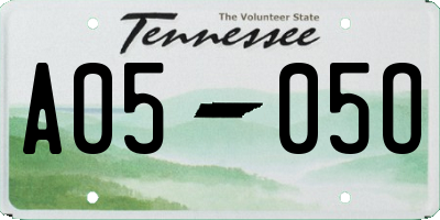 TN license plate A0505O