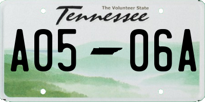 TN license plate A0506A