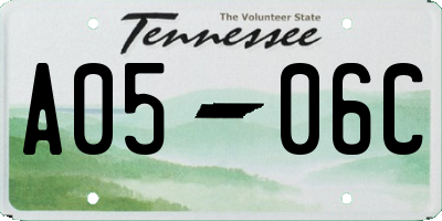 TN license plate A0506C