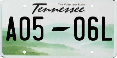 TN license plate A0506L