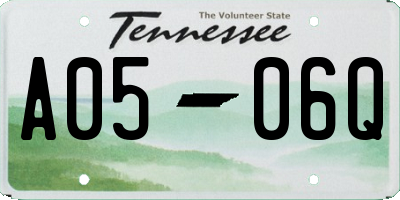 TN license plate A0506Q