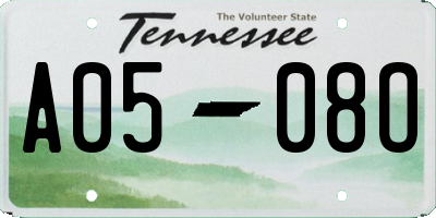 TN license plate A0508O