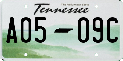 TN license plate A0509C