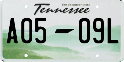 TN license plate A0509L