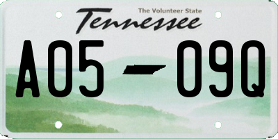 TN license plate A0509Q