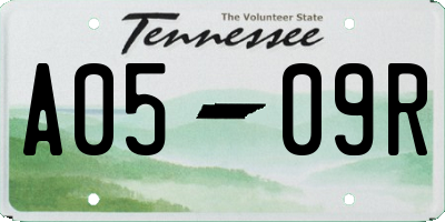 TN license plate A0509R