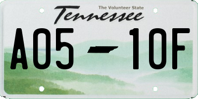 TN license plate A0510F