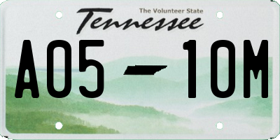 TN license plate A0510M